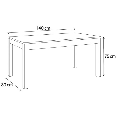 Tavolo Allungabile 140x80 cm Cemento e Bianco