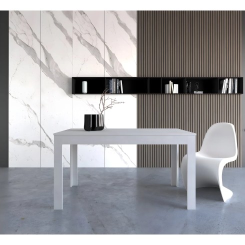 Tavolo Estensibile da Pranzo 140x80 cm Bianco Moderno