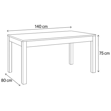 Tavolo Estensibile da Pranzo 140x80 cm Bianco Moderno