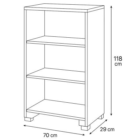 Libreria a Giorno 70x29x118 cm Bianca con Ripiani Regolabili