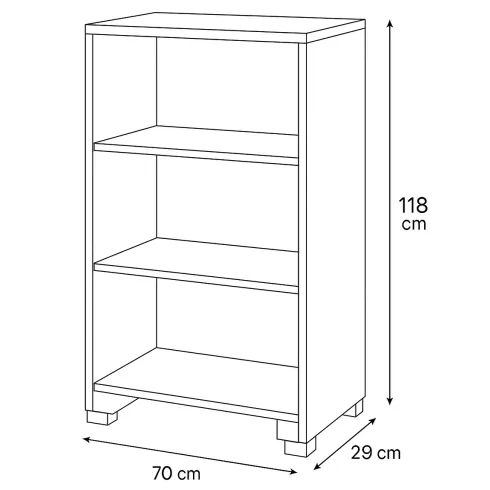 Libreria a Giorno 70x29x118 cm Noce con Ripiani Regolabili