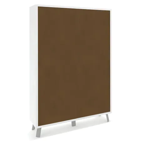 Madia da Soggiorno 4 Ante 108x41x161 cm Bianca e Ruggine