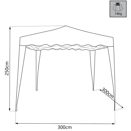 Gazebo da Giardino Pieghevole 3x3 m Blu Struttura in Acciaio