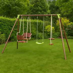 Altalena per Bambini 5 posti da Giardino Struttura in Acciaio 2