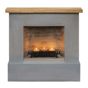 Camino Effetto Cemento a Candele TAGU ZenFlame Rolf Grigio 2