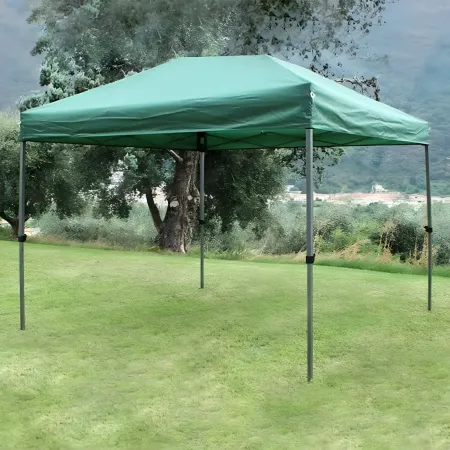 Gazebo da Giardino Pieghevole 3x4,5 Verde in Acciaio Resistente