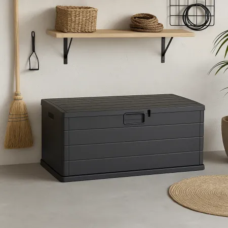 Contenitore Baule 340L 119x59x57 cm in Plastica con Maniglie Integrate