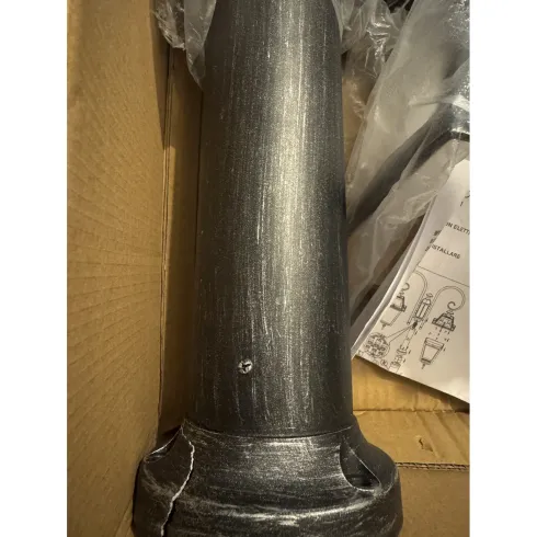Outlet Lampione Giardino 220 cm Alluminio Grigio con Lanterna in Vetro