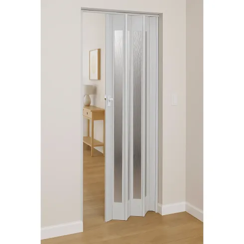 Porta a Soffietto Royal Bianco 85x214H cm Inserti PS Motivo ad Onda