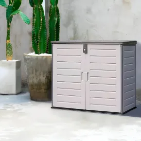 Armadio in Resina 140 cm Baule Esterno Bidoni Rifiuti Box da Giardino Balcone | BricoShop24 2