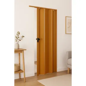 Porta a Soffietto Deluxe Noce 85x214H cm in PVC Pannello Doppio 2