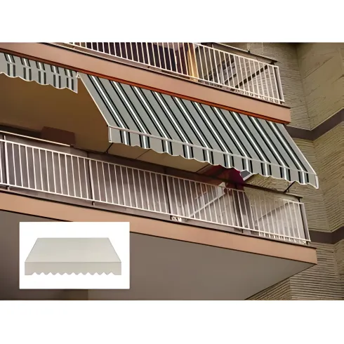 Tenda da Sole a Caduta 300x250 cm Balcone Alluminio Poliestere Tortora