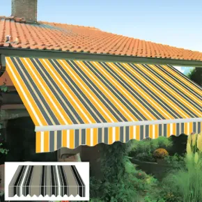 Tenda da Sole con Bracci Retrattili 395x250 cm in Alluminio Verde 2
