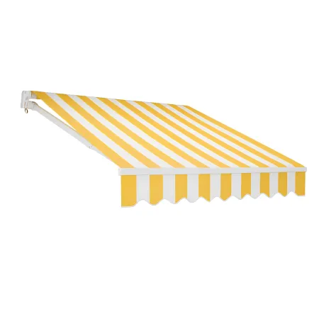 Tenda da Sole Avvolgibile 395x250 cm Bracci Retrattili Bianco Giallo