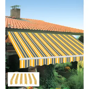 Tenda da Sole Avvolgibile 395x250 cm Bracci Retrattili Bianco Giallo 2