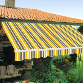 Tenda da Sole Avvolgibile 295x200 cm Bracci Retrattili Giallo Grigio 2