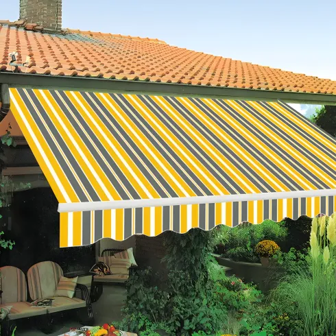 Tenda da Sole Avvolgibile 295x200 cm Bracci Retrattili Giallo Grigio