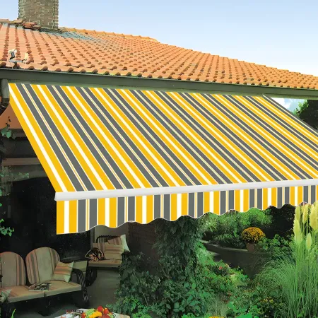 Tenda da Sole Avvolgibile 295x200 cm Bracci Retrattili Giallo Grigio