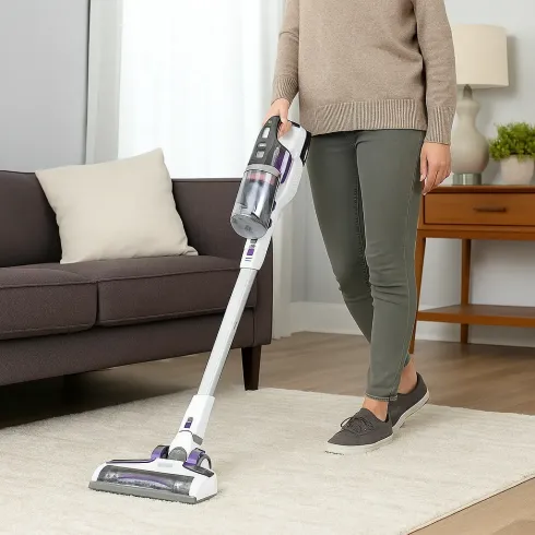 Scopa Elettrica Senza Fili Black and Decker 18V 2.5Ah Bianca Viola