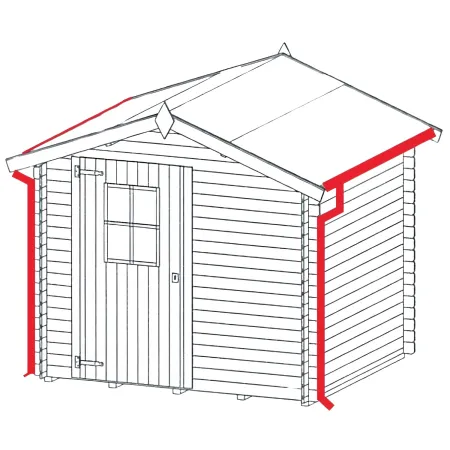 Kit C Grondaia Zincata Casette Legno Falde 260 e 300 cm con Accessori