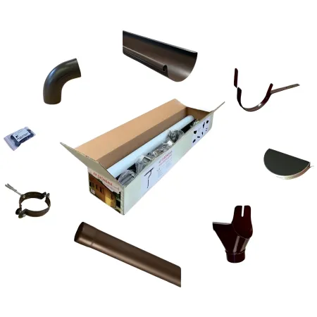 Kit E Grondaia Zincata Casette Legno Falde 350 e 390 cm con Accessori