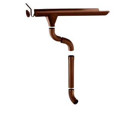 Kit F Grondaia Zincata Casette Legno Falde 400 e 490 cm con Accessori