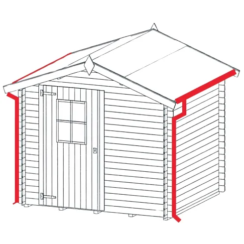 Kit F Grondaia Zincata Casette Legno Falde 400 e 490 cm con Accessori