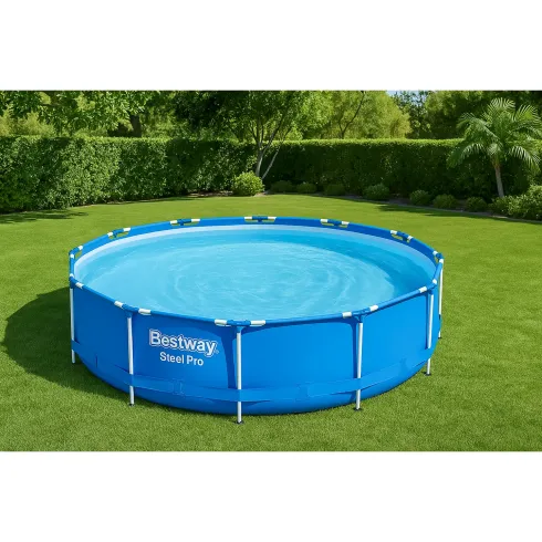Piscina Fuori Terra con Telaio 396x84 cm con Telaio e Pompa Filtrante