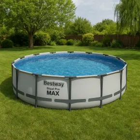 Piscina Fuori Terra Telaio 457x107 cm Scaletta Esterna Pompa Filtrante 2