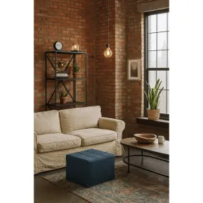 Pouf Letto Singolo Pieghevole Richiudibile Blu 70x70 cm Salvaspazio 2