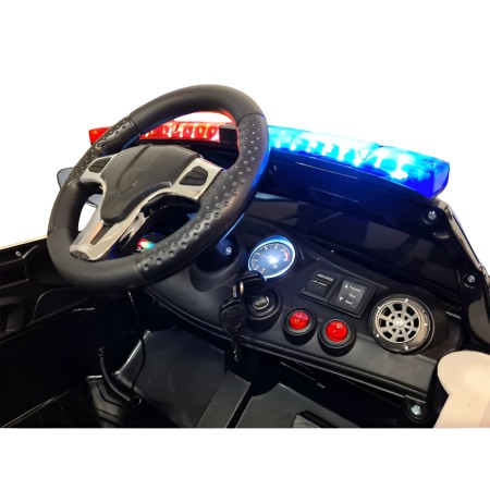Macchina Elettrica per Bambini Polizia Nera a Batteria 12 V con Luci Macchinina | BricoShop24