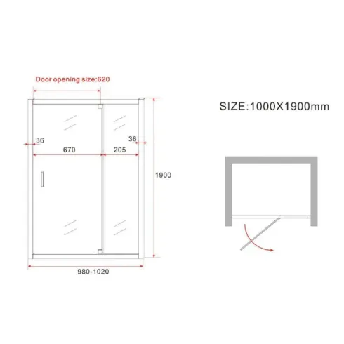 Box Doccia Nicchia Vetro Opaco 6 mm Anta Fissa Battente 90 100 110 120 130 140 | BricoShop24