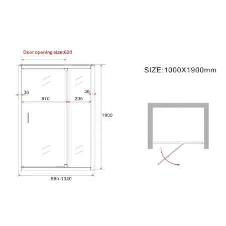 Box Doccia Nicchia Vetro Opaco 6 mm Anta Fissa Battente 90 100 110 120 130 140 | BricoShop24