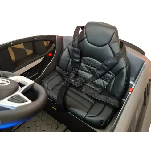 Auto Elettrica per Bambini 12V Grigio con Telecomando e Luci LED