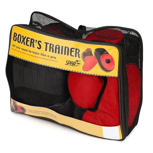 Set Boxe Guantoni 6 oz con Paracolpi 45 mm per Allenamento Rosso