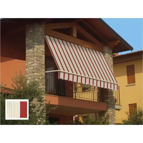 Tenda da Sole a Caduta 400x300 Riga Rossa con Bracci Senza Cassone