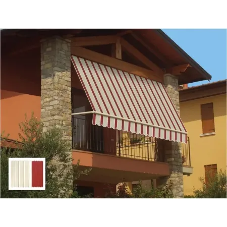Tenda da Sole a Caduta 400x300 Riga Rossa con Bracci Senza Cassone
