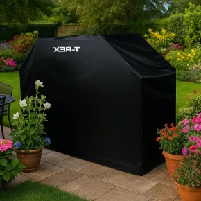 Copertura Barbecue Nero Traspirante Idrorepellente 143x63x103 cm 2