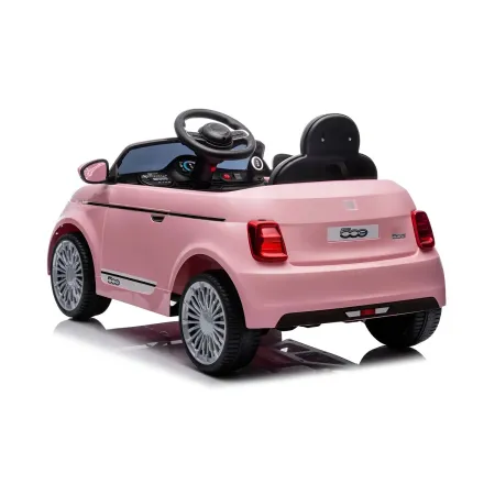 Auto Elettrica per Bambini Fiat 500 12V Rosa Telecomando e Fari LED