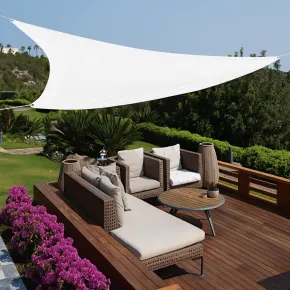 Tenda a Vela Triangolare 3x3 m Bianco per Ombreggiare Giardino e Terrazzo 2