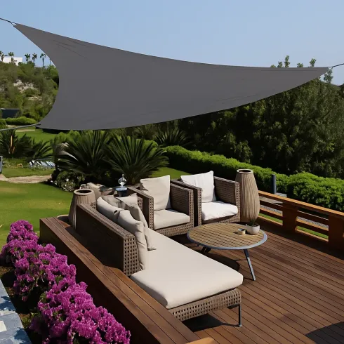 Vela Ombreggiante Triangolare 3,6x3,6 m Antracite Idrorepellente Esterno