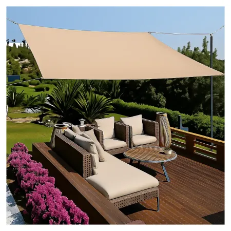 Tenda a Vela Quadrata 3x3 m Beige Ombreggiante per Giardino e Terrazzo