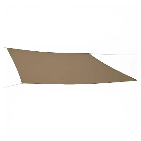 Vela Impermeabile Quadrata 5x5 m Tortora con Anelli in Acciaio Rinforzato