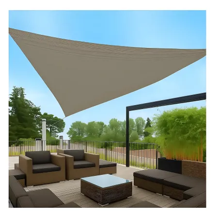 Vela Ombreggiante Triangolare 3x3x3 m Tortora per Giardino e Terrazzo