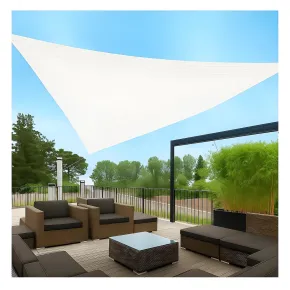 Vela Ombreggiante Triangolare Bianco 3,6x3,6x3,6 m con Anelli in Acciaio 2
