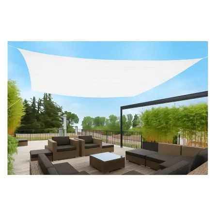 Telo a Vela Ombreggiante Quadrato 3x3 m Bianco per Giardino Terrazzo