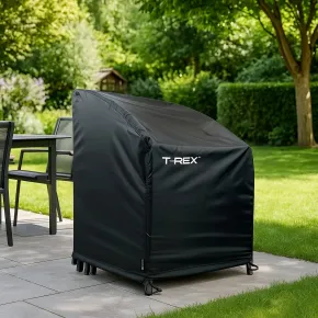 Copertura Impermeabile per Sedie 66x66 h 84/109 cm Poliestere Nero 2