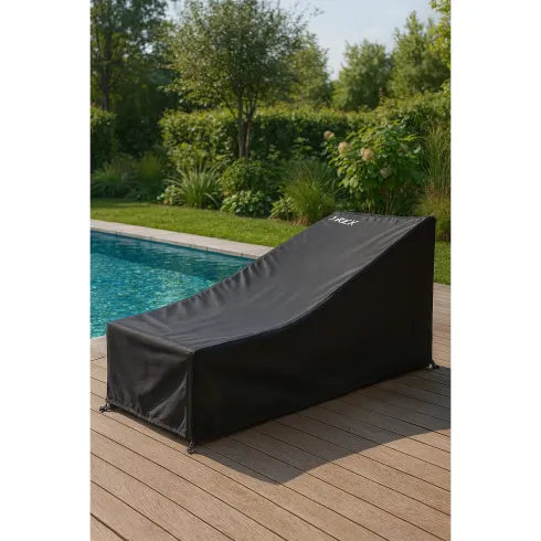 Copertura Lettino 76x175 h 30/79 cm Poliestere Nero Impermeabile