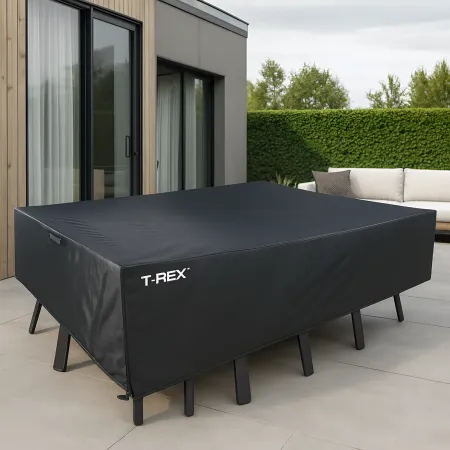 Copertura Tavolo e Sedie 173x215x90 cm Poliestere Nero Impermeabile