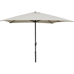 Ombrellone in Metallo Tondo 300 cm Telo Beige Palo Grigio Manovella